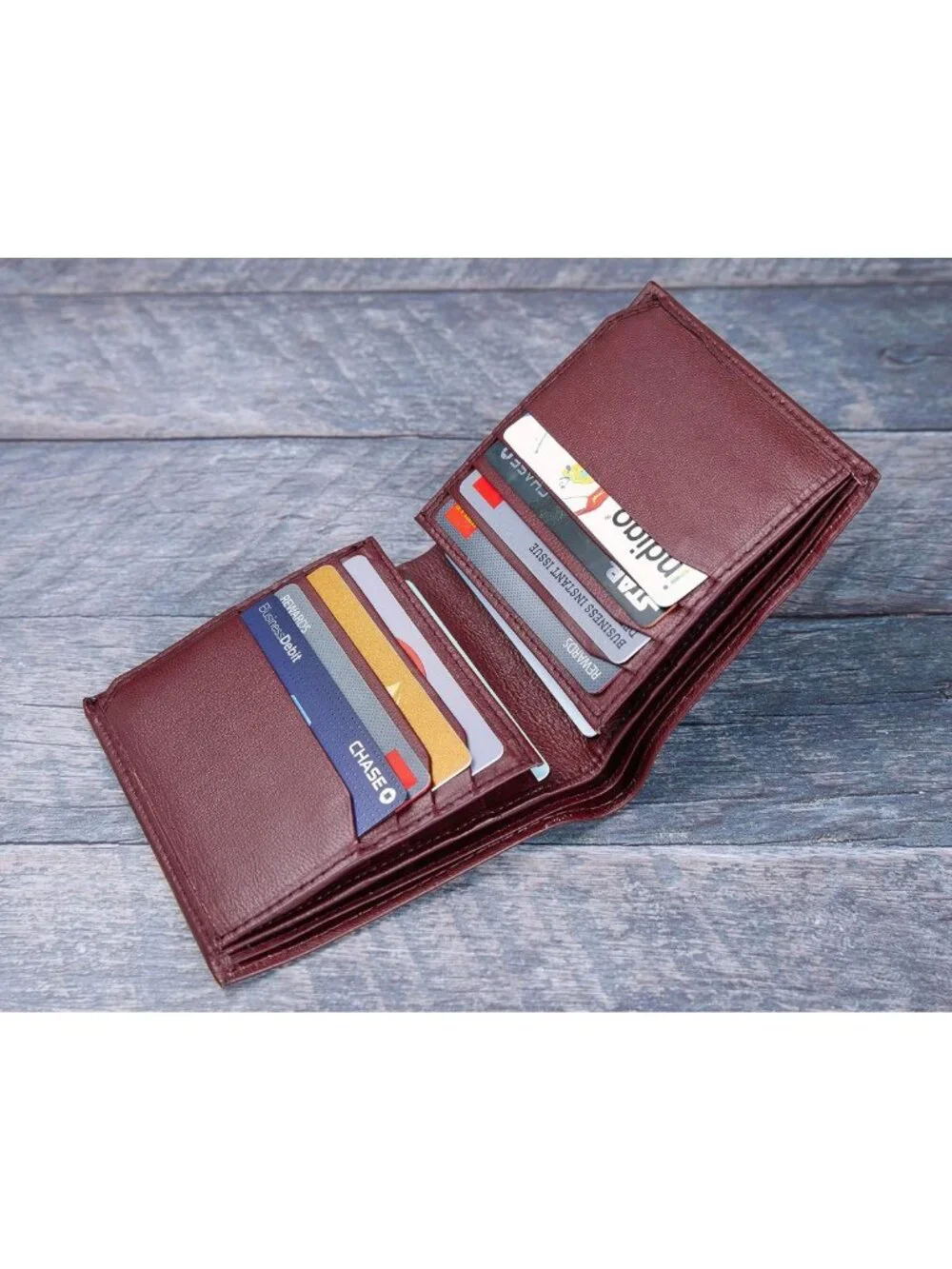 Genuine Nappa Leather RFID Bifold Wallet | Thick Dual Credit Card & ID Holder